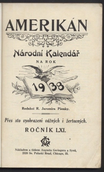 Pšenka, R. Jaromír - Amerikán - Národní kalendář na rok 1938