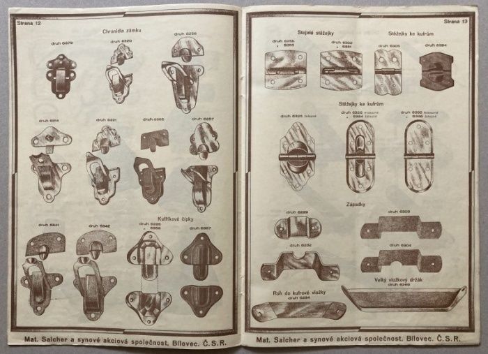 Mat. Salcher a synové - Vyobrazení pro výrobce kufrů a brašen (nabídkový katalog)