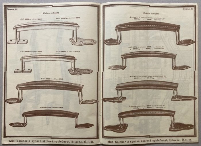 Mat. Salcher a synové - Vyobrazení pro výrobce kufrů a brašen (nabídkový katalog)
