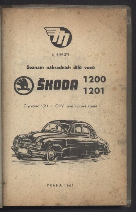 Legner, Václav - Škoda 1200, 1201 seznam náhradních dílů
