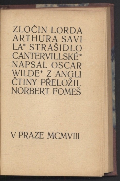 Wilde, Oscar - De Profundis; Zločin lorda Arthura Savila; Strašidlo Cantervillské