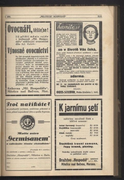 Dadák, Arnošt - Milotický hospodář, ročník XLII. 1931