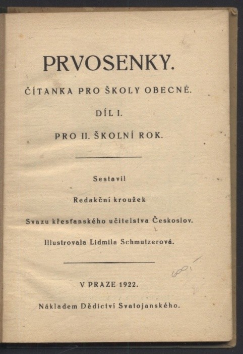 Prvosenky - Čítanka pro školy obecné - Díl I. - pro druhý školní rok