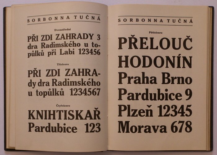 Seznam písem knihtiskárny A. Hanuše
