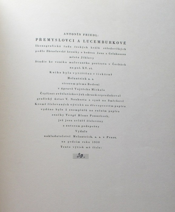 Friedl, Antonín - Přemyslovci a Lucemburkové