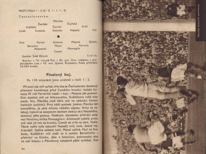Památník sensačního utkání o mistrovství světa ve footballu Československo - Itálie v Římě
