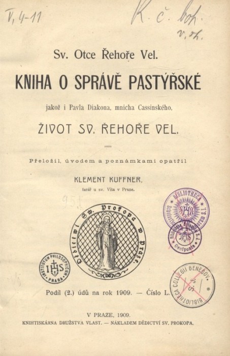 Otec Řehoř - Kniha o správě pastýřské