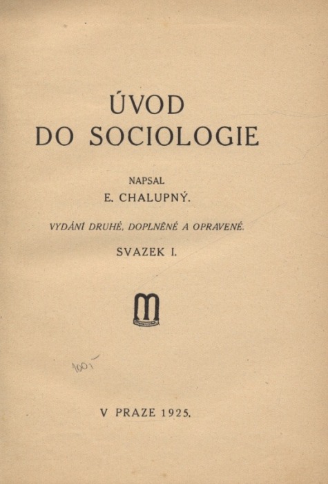 Chalupný, E - Úvod do sociologie