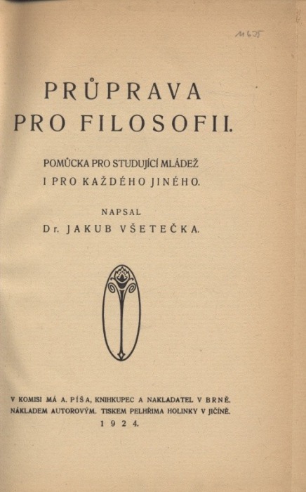 Všetečka, Jakub - Průprava pro filosofii