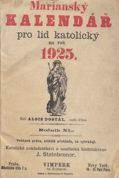 Mariánský kalendář pro lid katolický na rok 1925