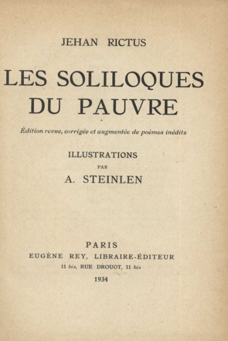 Rictus, Jehan - Le soliloques du pauvre