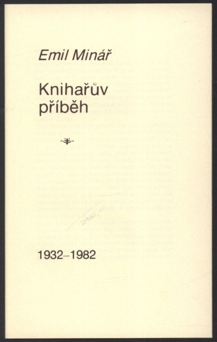 Minář, Emil - Knihařův příběh