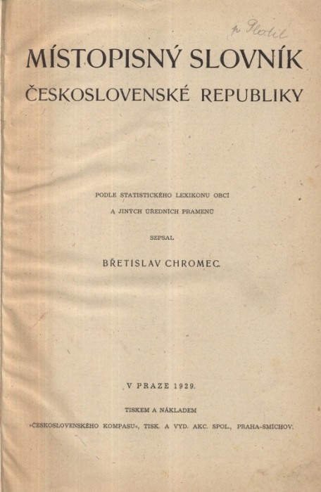 Chromec, Břetislav - Místopisný slovník Československé republiky