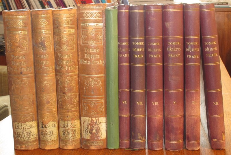 Tomek, Václav Vladivoj - Dějepis města Prahy 1-8, 10-12 (11 svazků - nekompletní, chybí svazek 9)