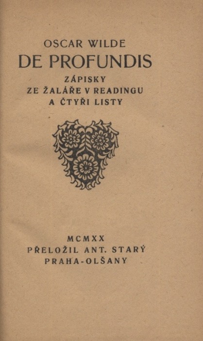 Wilde, Oscar - De Profundis a Čtyři listy