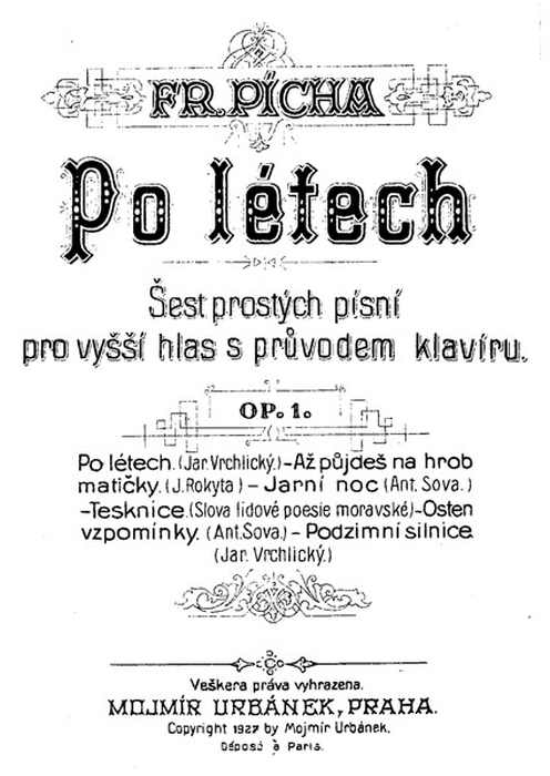 Pícha, František - Po letech  Op.1  (vyšší hlas)