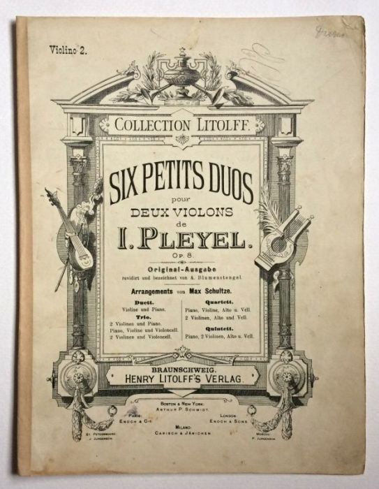 Schultze, Max - I. Pleyel - 6 Duos pour 2 violons, Op. 23 (2 svazky)