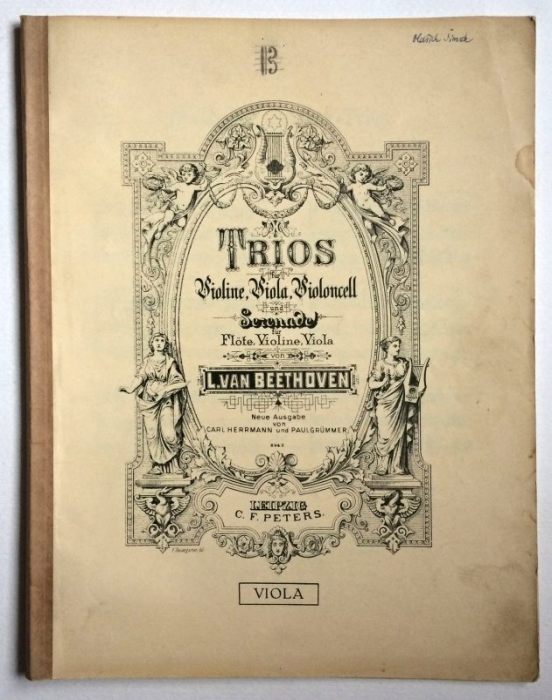 Beethoven, Ludwig van - Op. 3, Trios für Violine, Viola, Violoncell und Serenade Flöte, Violine, Viola (3 svazky)