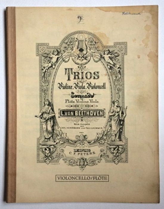 Beethoven, Ludwig van - Op. 3, Trios für Violine, Viola, Violoncell und Serenade Flöte, Violine, Viola (3 svazky)