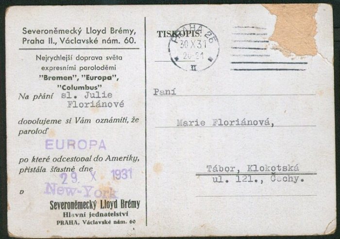 Parník "Europa" (Lloyd - Bremen)