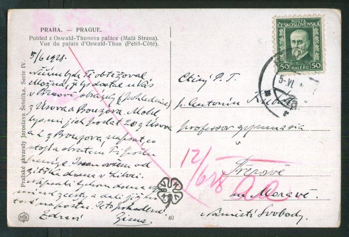 Praha - Pohled z Oswald-Thunova paláce