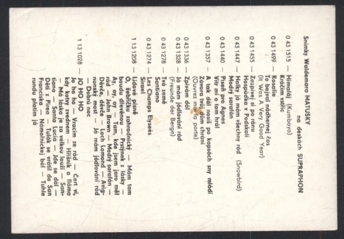 Waldemar Matuška (promo pohlednice)