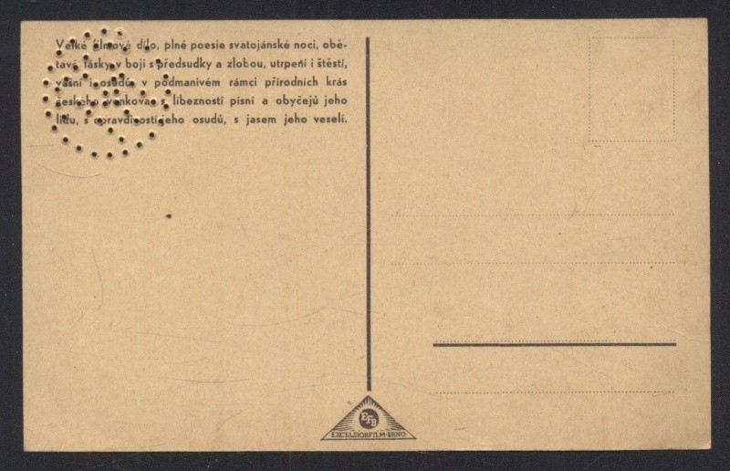 Jiřina Štěpničková, z filmu Kříž u potoka (reklamní pohlednice Bio Lucerna, Tábor)