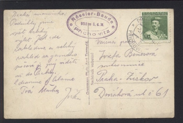 Příchovice / Prichowitz (Rösslerova bouda / Rösslergebaude)