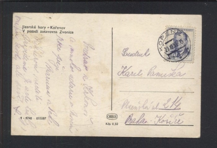 Jizerské hory. Kořenov. V pozadí zotavovna Zvonice