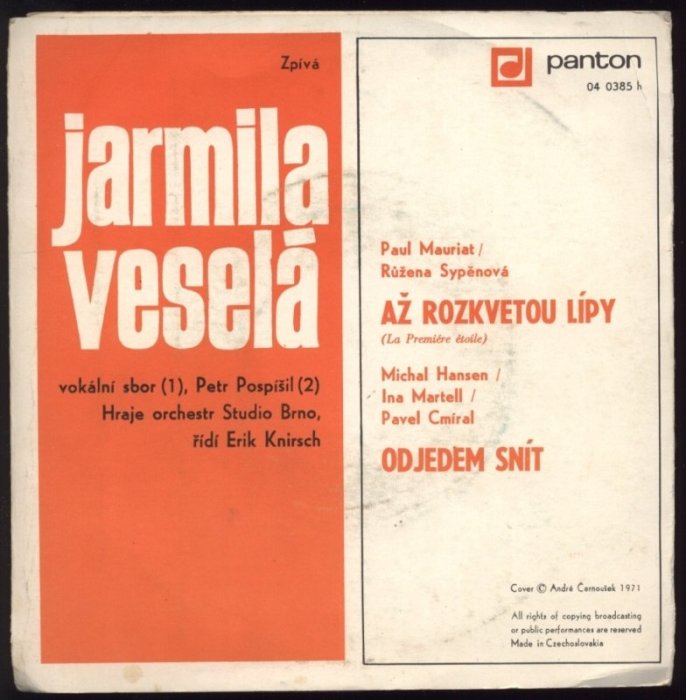 Jarmila Veselá - Až rozkvetou lípy / Odjedeme snít