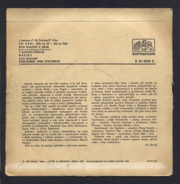 Petr Spálený - To vadí / Apollobeat Jana Spáleného - Mečíky (SP)