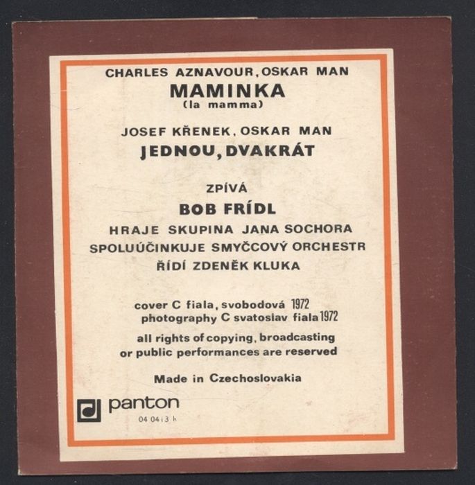 Bob Frídl - Maminka / Jednou, dvakrát (SP)