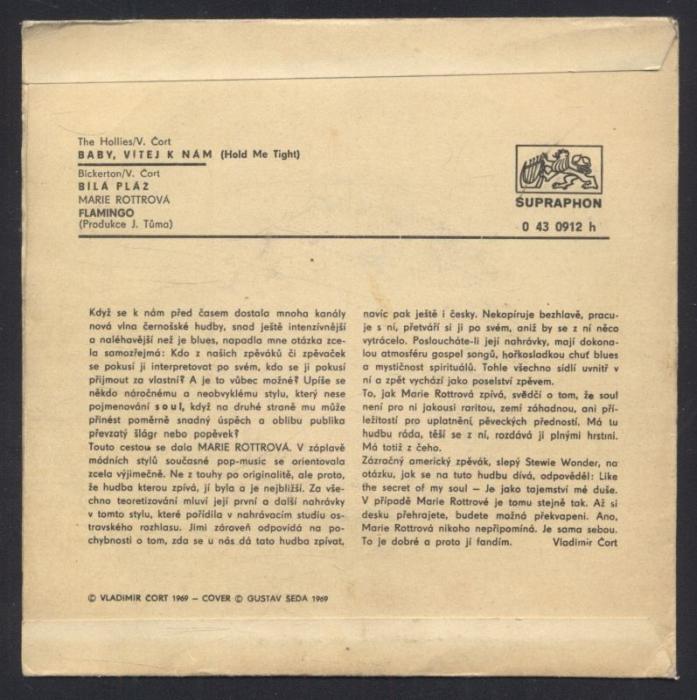 Marie Rottrová - Baby, vítej k nám / Bílá pláž; Flamingo (SP)