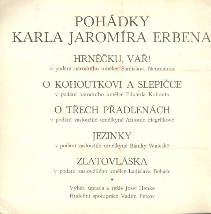 Pohádky Karla Jaromíra Erbena (3SP v papírové obálce)