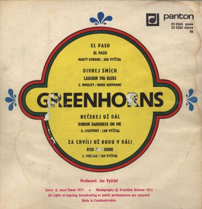 Greenhorns - El Paso / Divnej smích / Nečekej už dál / Za chvíli už budu v dáli