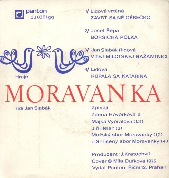 Moravanka - Zavrť sa cérečko; Boršická polka / V tej milotskej bažantici; Kůpala sa Kateřina