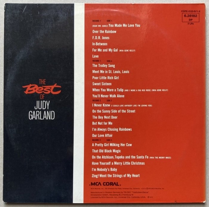 Judy Garland - The Best Of Judy Garland (2LP)