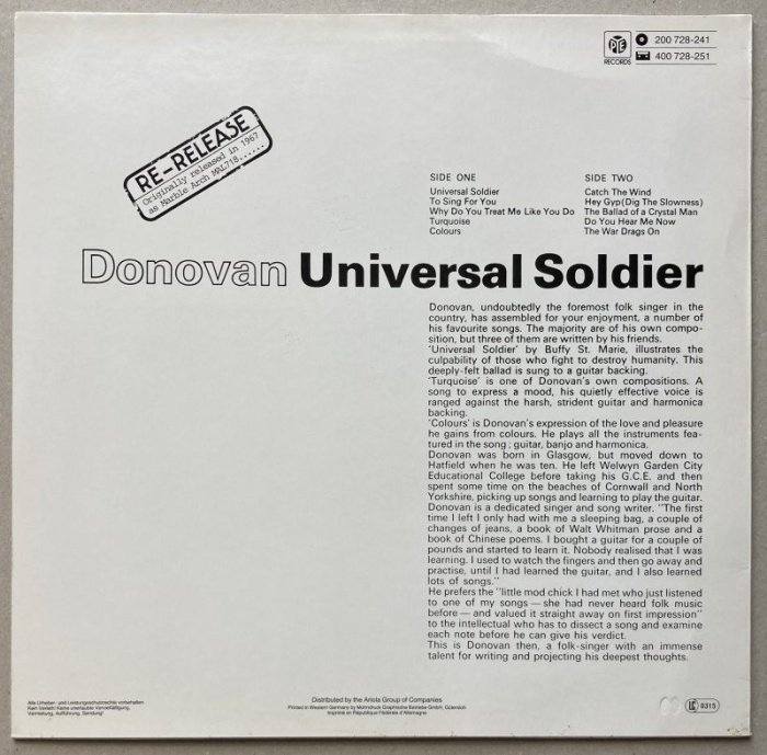 Donovan - Universal Soldier (LP)