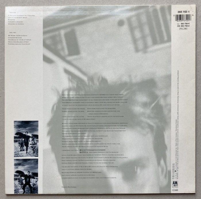 Sting - The Dream Of The Blue Turtles (LP) příloha