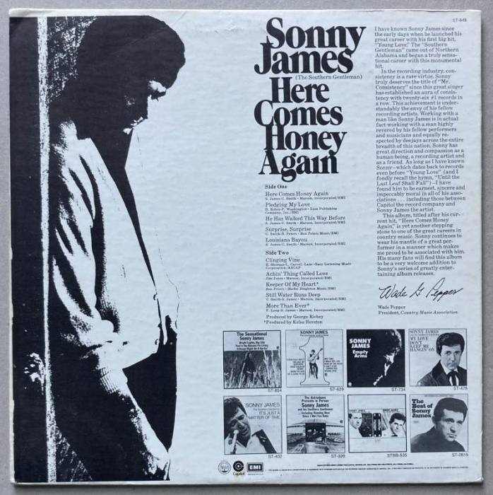 Sonny James (The Southern Gentleman) - Here Comes Honey Again (LP)