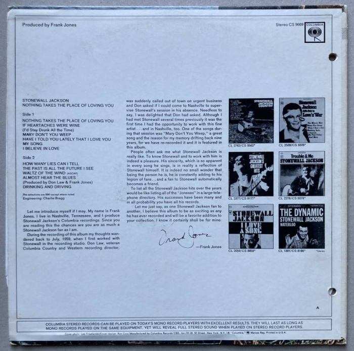 Stonewall Jackson - Nothing Takes The Place Of Loving You (LP)