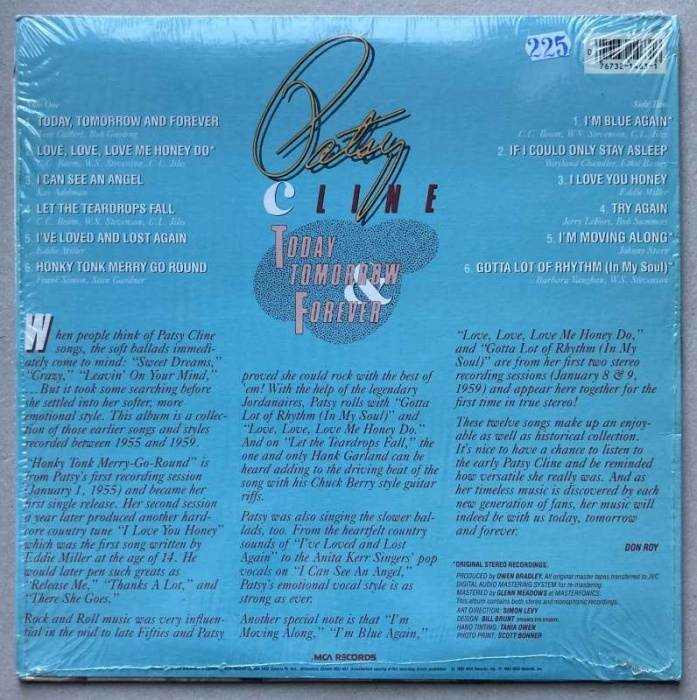 Patsy Cline - Today, Tomorrow And Forever (LP)