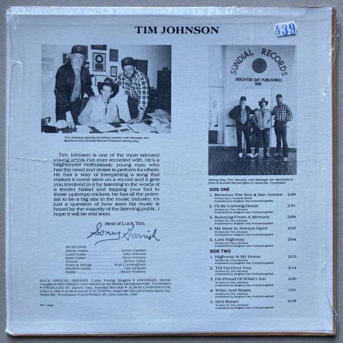 Tim Johnson - Between The Sun And San Antone (LP)
