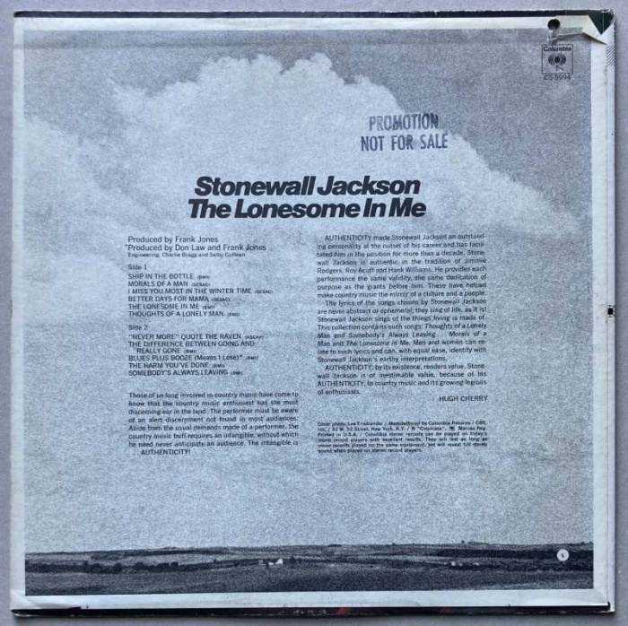 Stonewall Jackson - The Lonesome In Me (LP)