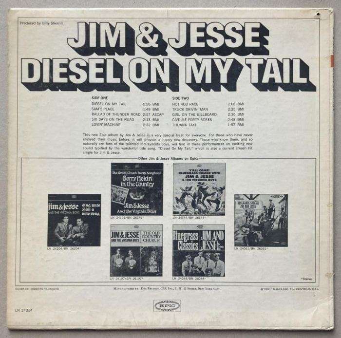 Jim & Jesse - Diesel On My Tail (LP)