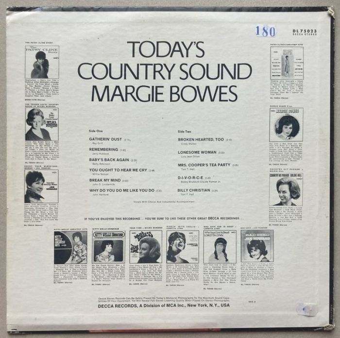 Margie Bowes - Today's Country Sound (LP)