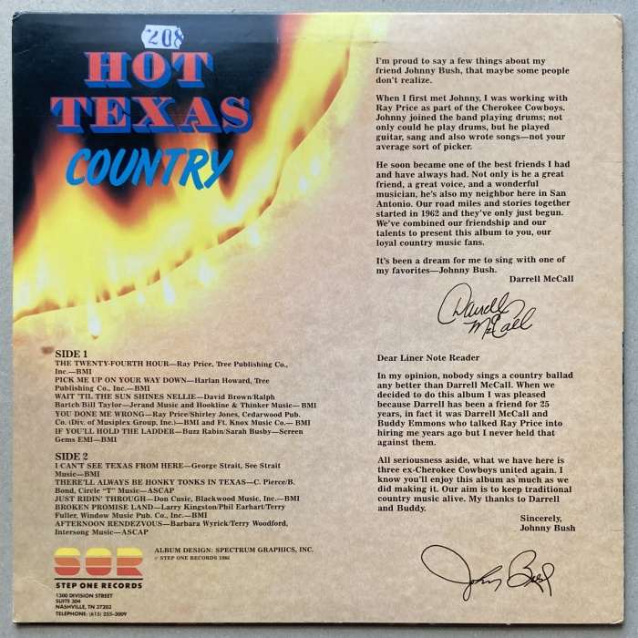 Darrell McCall, Johnny Bush - Hot Texas Country (LP)