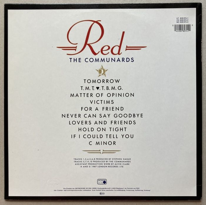 The Communards - Red (LP)