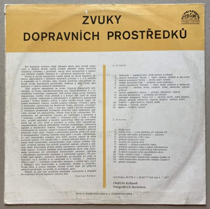 No Artist - Zvuky dopravních prostředků (LP)