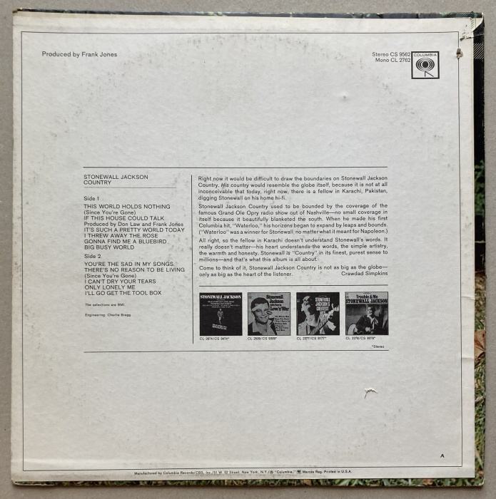 Stonewall Jackson - Stonewall Jackson Country (LP)